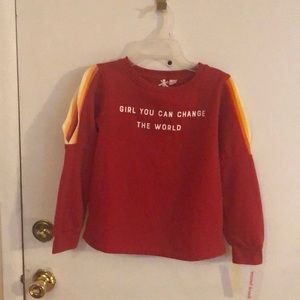 The cutest cold shoulder girls sweater